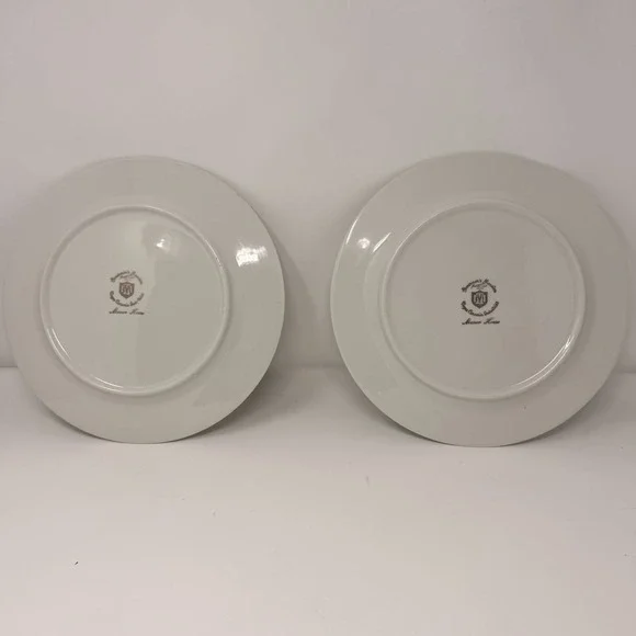 Set of 2 Embassy Vitrified White Rose - Dinner Plate - 10 1/8" Diameter - Picture 8 of 11